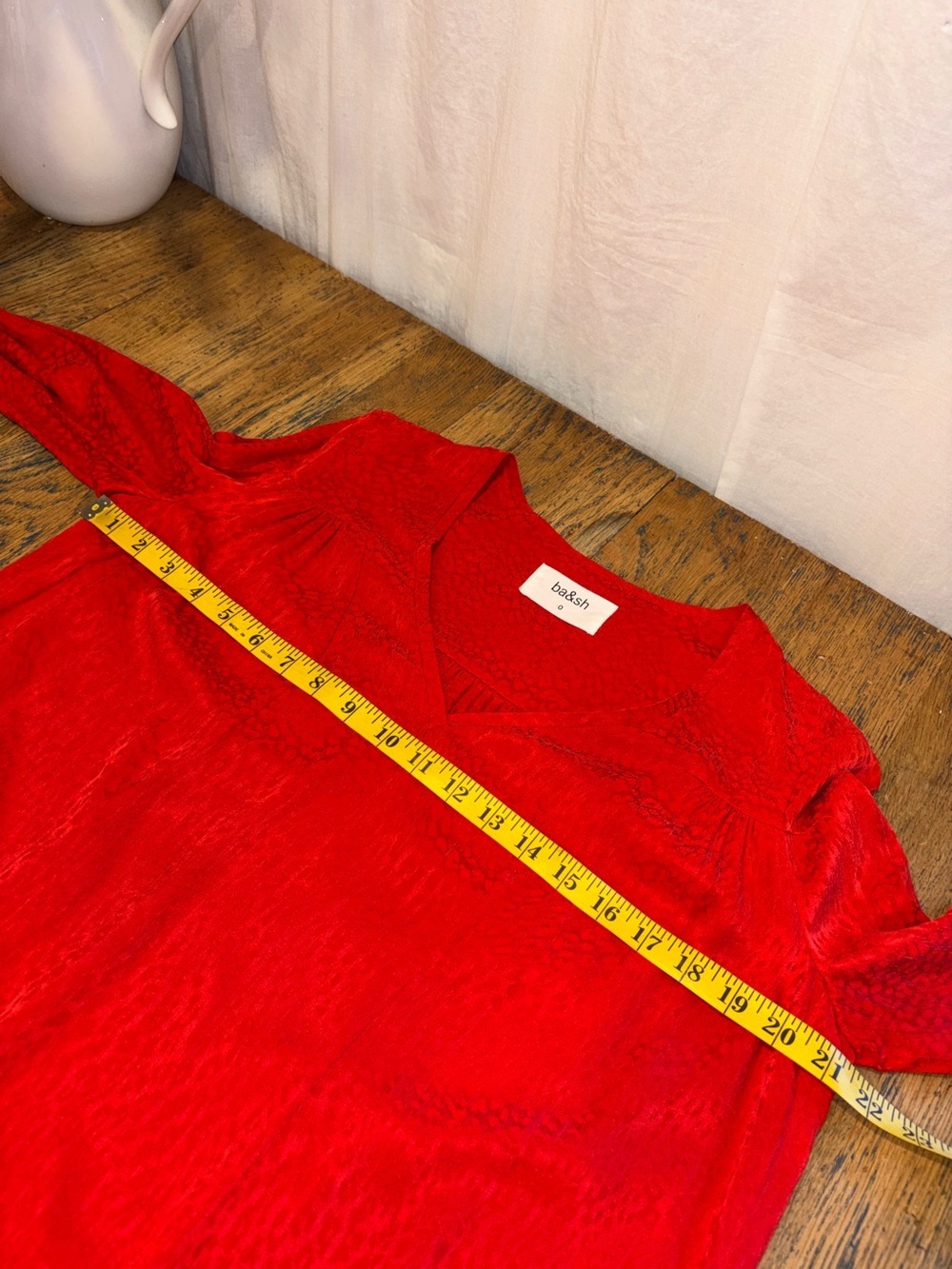 ba&sh Red Tonal Pattern Blouse – Size 4 - Picture 8 of 11